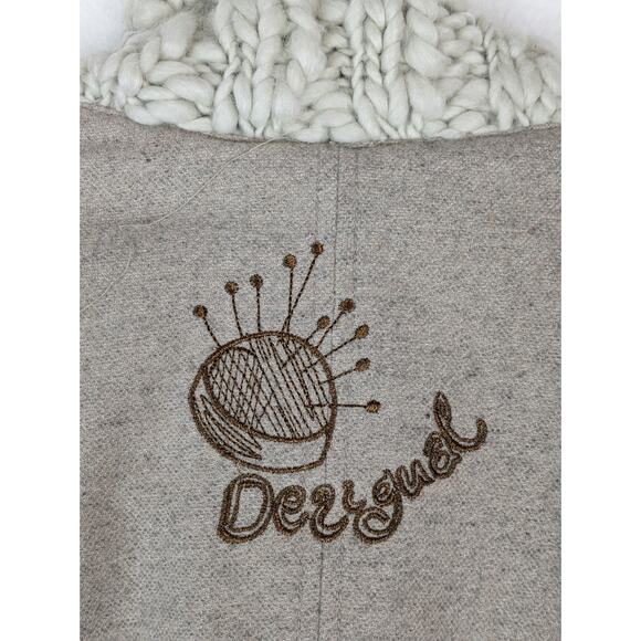 Desigual Jacket Wool Chunky Knit Faux Fur Art to Wear Boho Fall Winter Size 8 - Picture 10 of 16